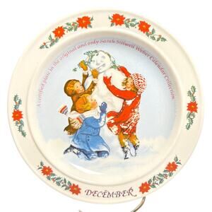 Newell Pottery Co December plate 7.25" Months Of The Year Numbered Vintage 1984